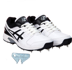 Zigaro Impact White Full Spikes Cricket Shoes For Men  (White)