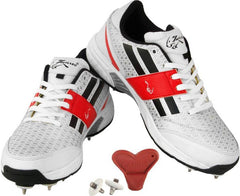 Zigaro Duster Full Spikes Cricket Shoes  For Men (White)