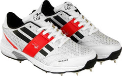 Zigaro Duster Full Spikes Cricket Shoes  For Men (White)