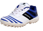 Zigaro Glancee Cricket Shoe For Men (White, Blue)