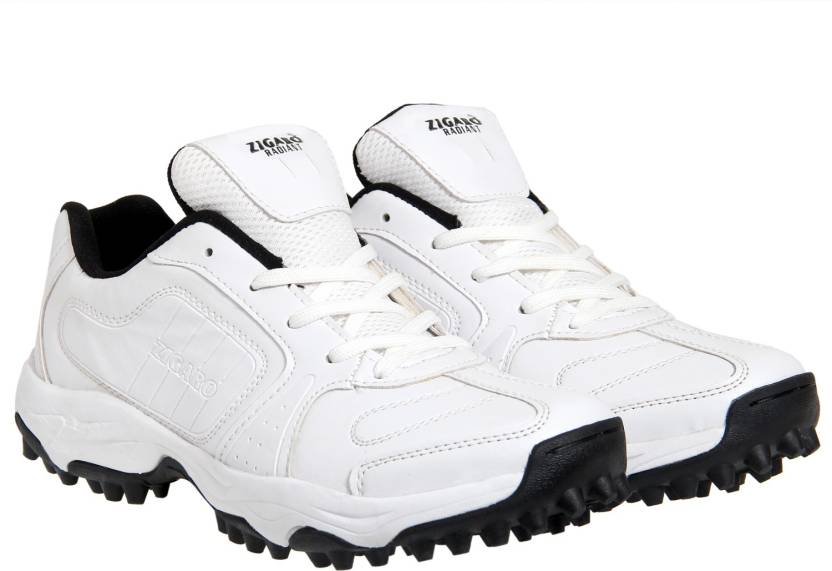 Zigaro Radiant Cricket Shoes For Men (White, Black)