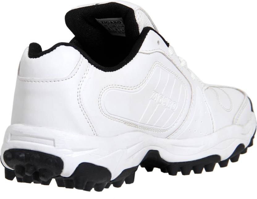 Zigaro Radiant Cricket Shoes For Men (White, Black)