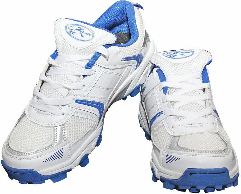 Zigaro Cricket Shoes For Men (White, Blue)