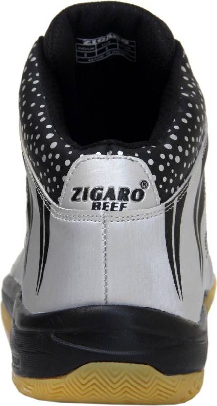 Zigaro Beef Silver Basketball Shoes For Men (Black)