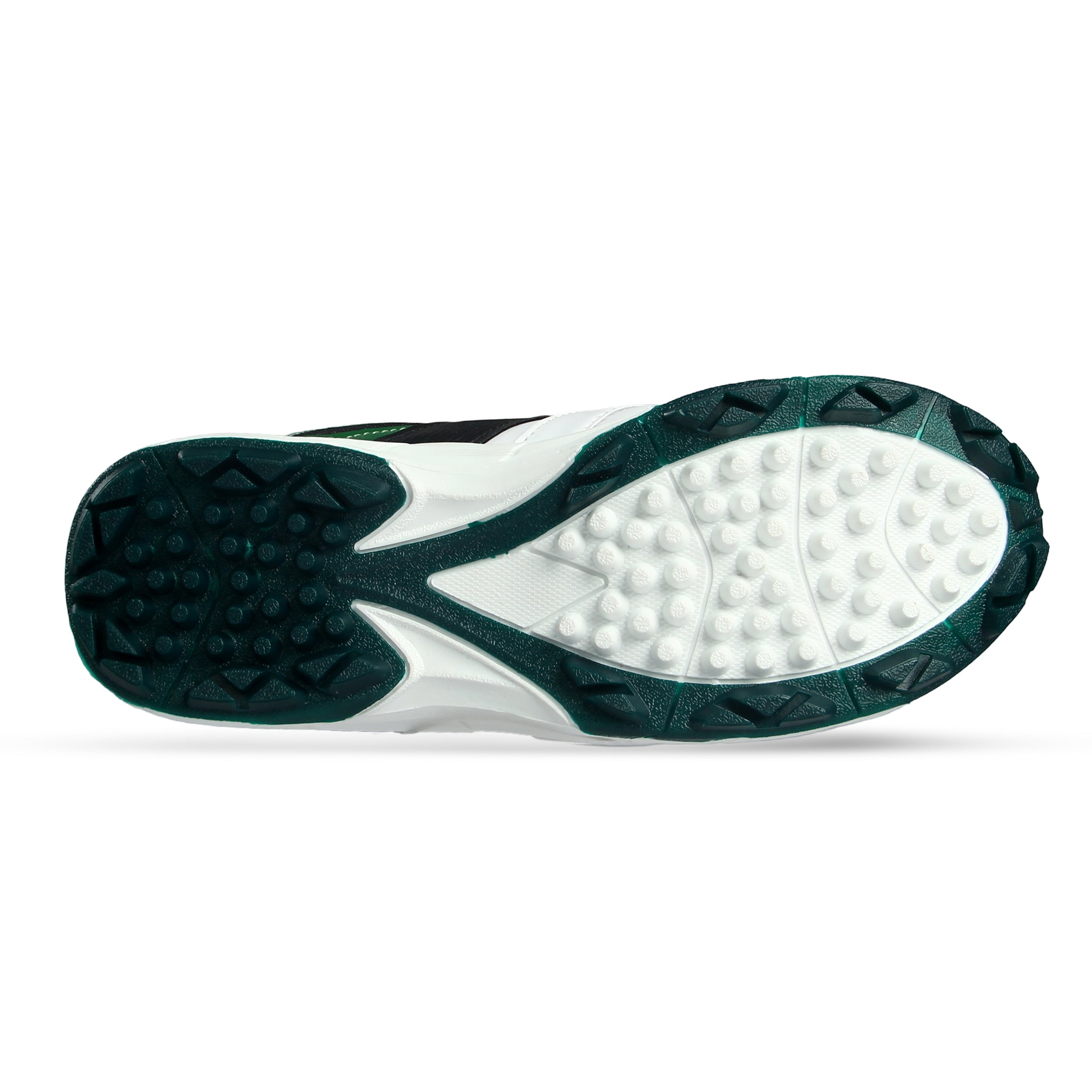 Zigaro Z20 PVC Cricket Shoes – Green & White | All-Round Grip for Turf & Mat Play