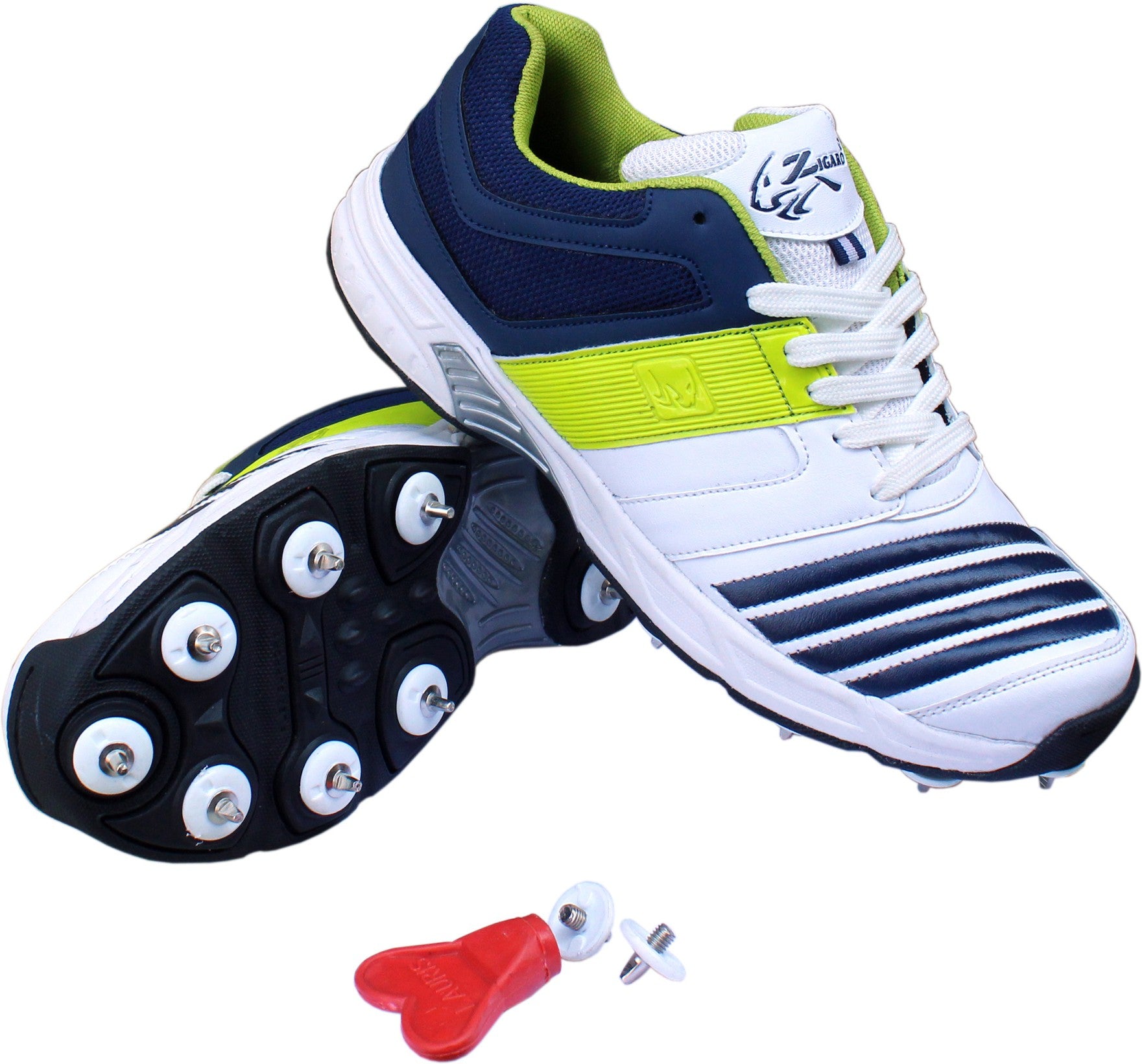Zigaro Cricket Shoes For Men (White)