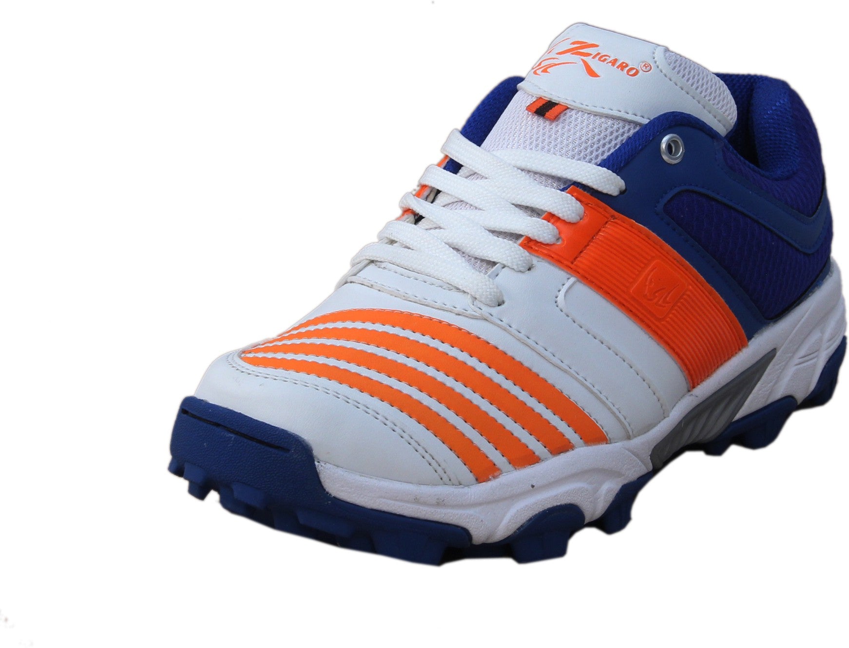 Zigaro ZGF Orange Rubber Studd Cricket Shoes For Men (Multicolor)